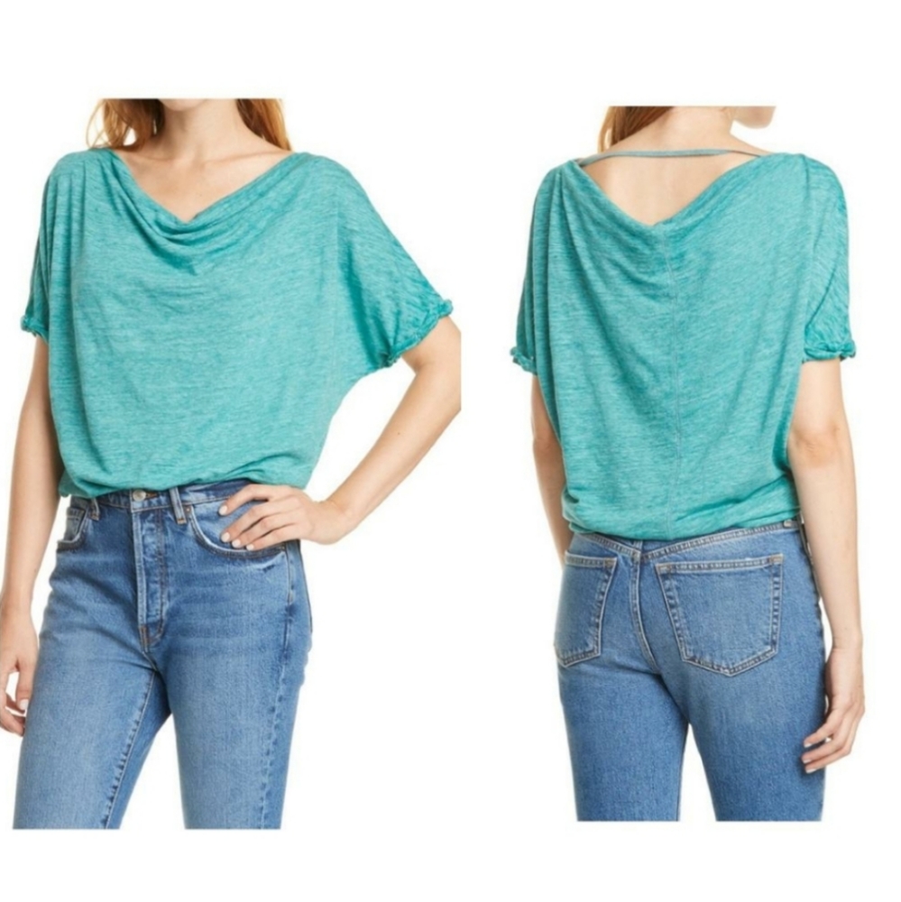 Free People Astrid Green Convertible Neck - Picture 1 of 8